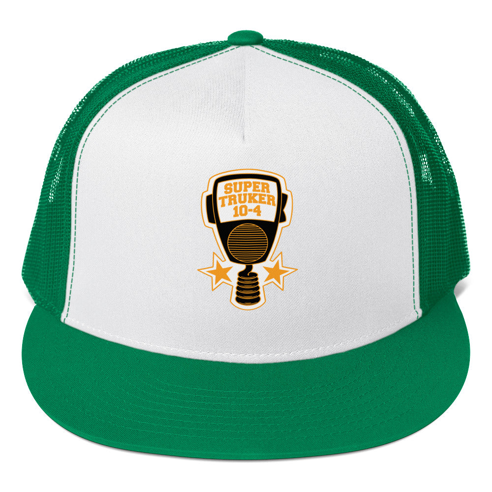 Kelly White Trucker Hat | White Kelly Trucker Cap | SuperTruker10-4