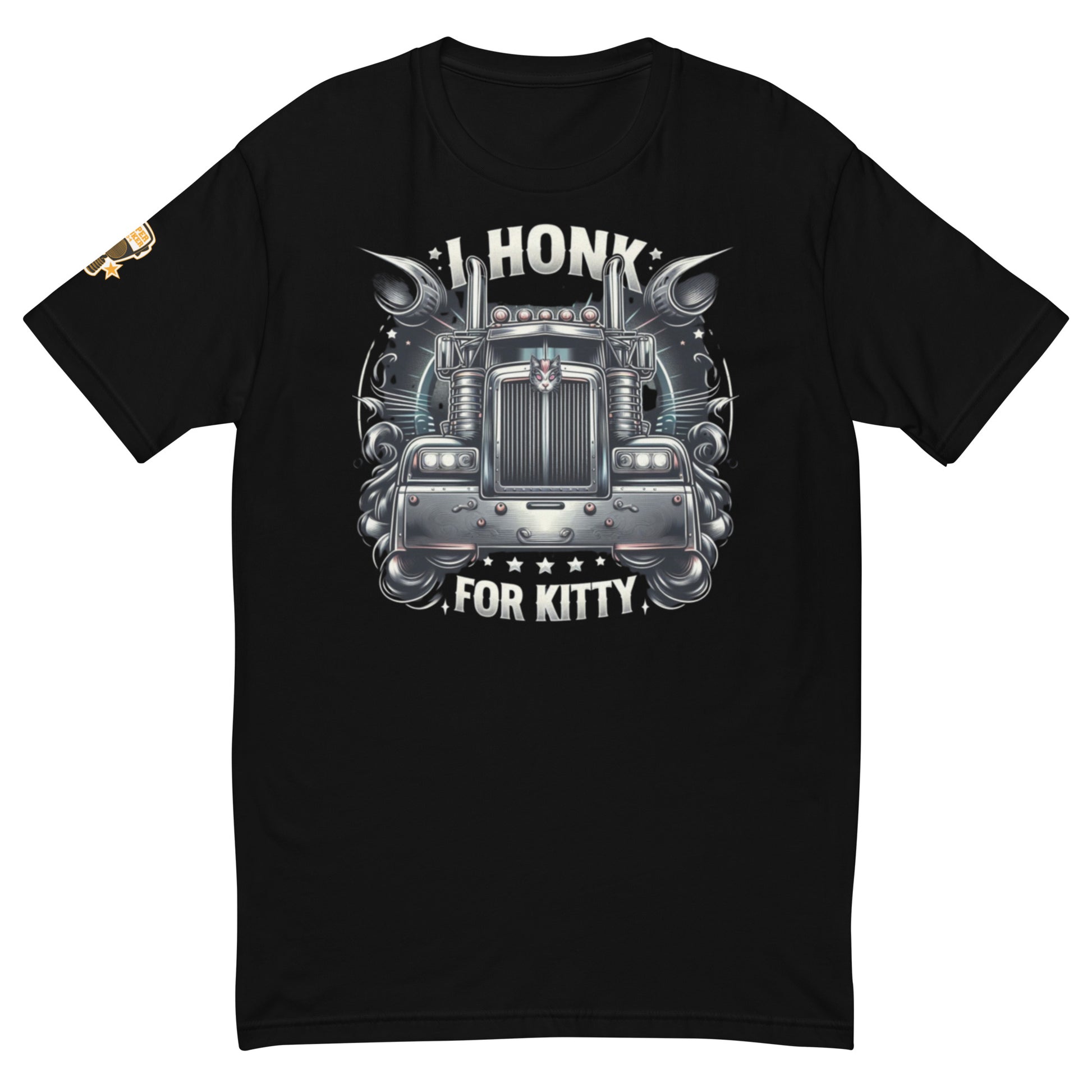 Black Fitted T-Shirt for Men | I HONK FOR KITTY TEE | SuperTruker10-4