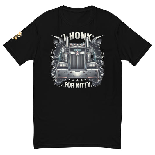 Black Fitted T-Shirt for Men | I HONK FOR KITTY TEE | SuperTruker10-4