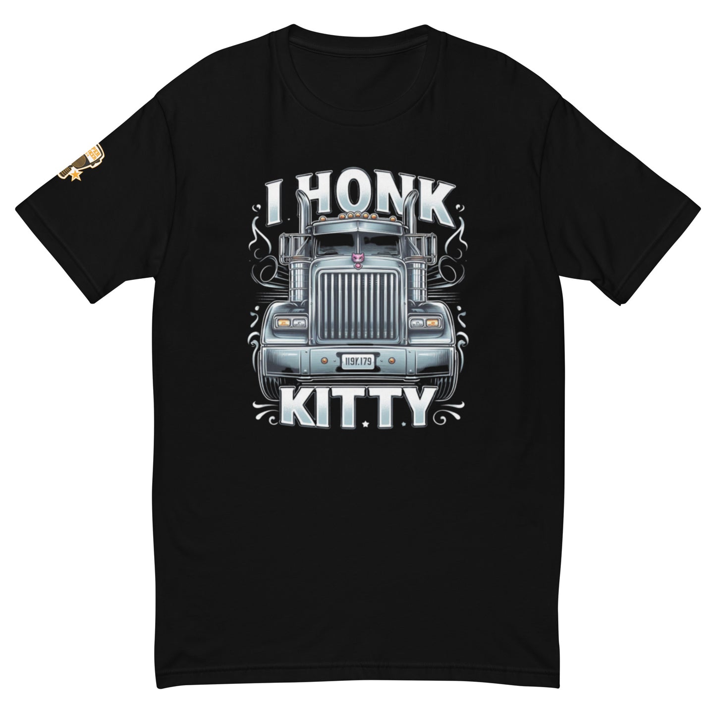 Men's Black Fitted T-Shirt | I HONK FOR KITTY 2 TEE | SuperTruker10-4